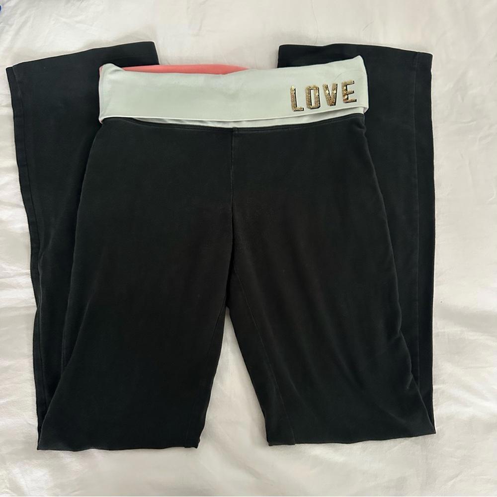 Y2K PINK Victoria's Secret Foldable Waist Flare Yoga Pants